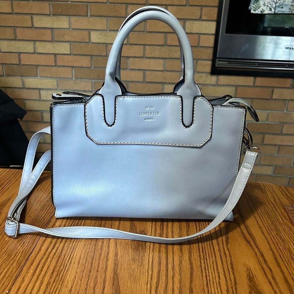 Light Baby Blue London Fog Leather Shoulder Bag Purse